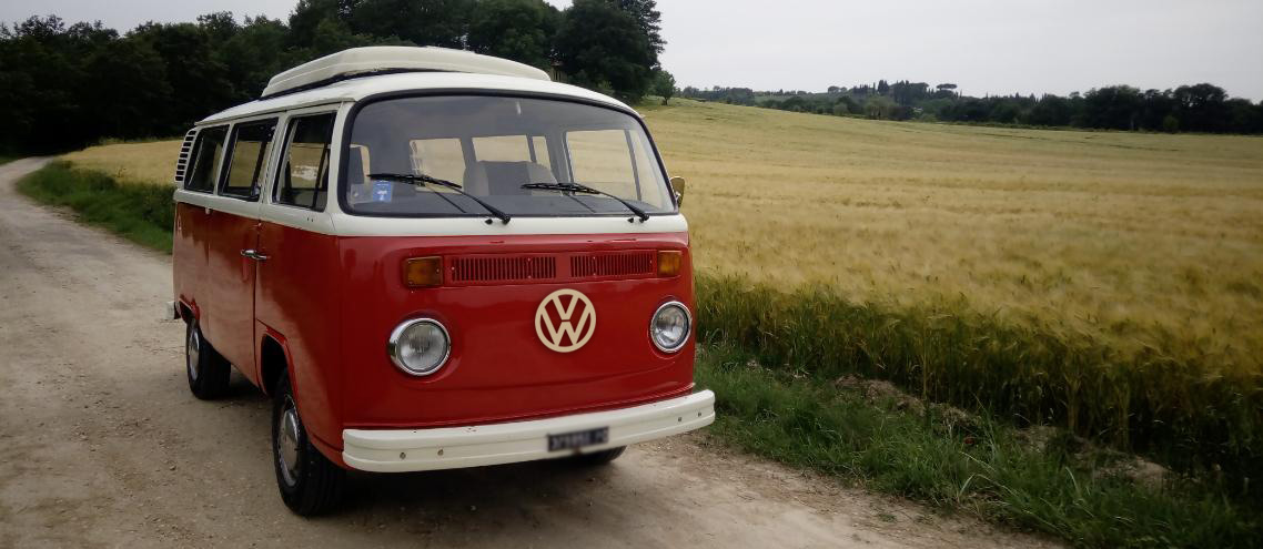 ..... and if you want to be all together, Volkswagen bus bulli T2 for rent