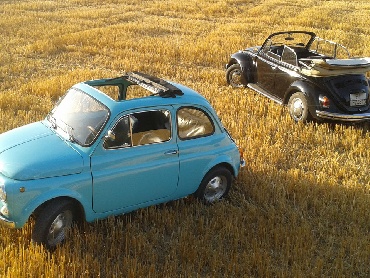 Fiat 500 R light blue